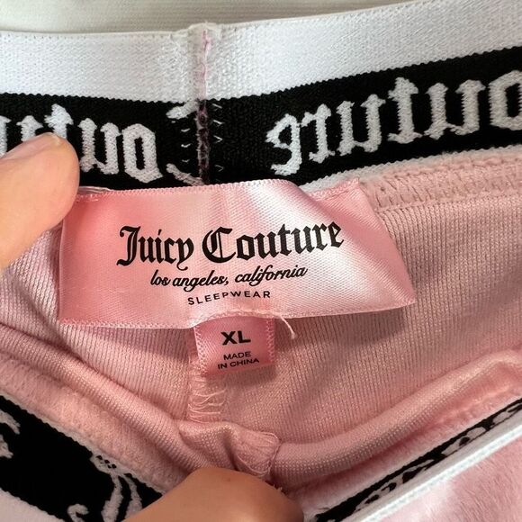 Juicy Couture Women's Pink Velour Sleep Shorts XL Graphic Print - Picture 6 of 8